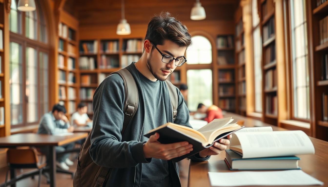 Student using a study guide to organize academic notes